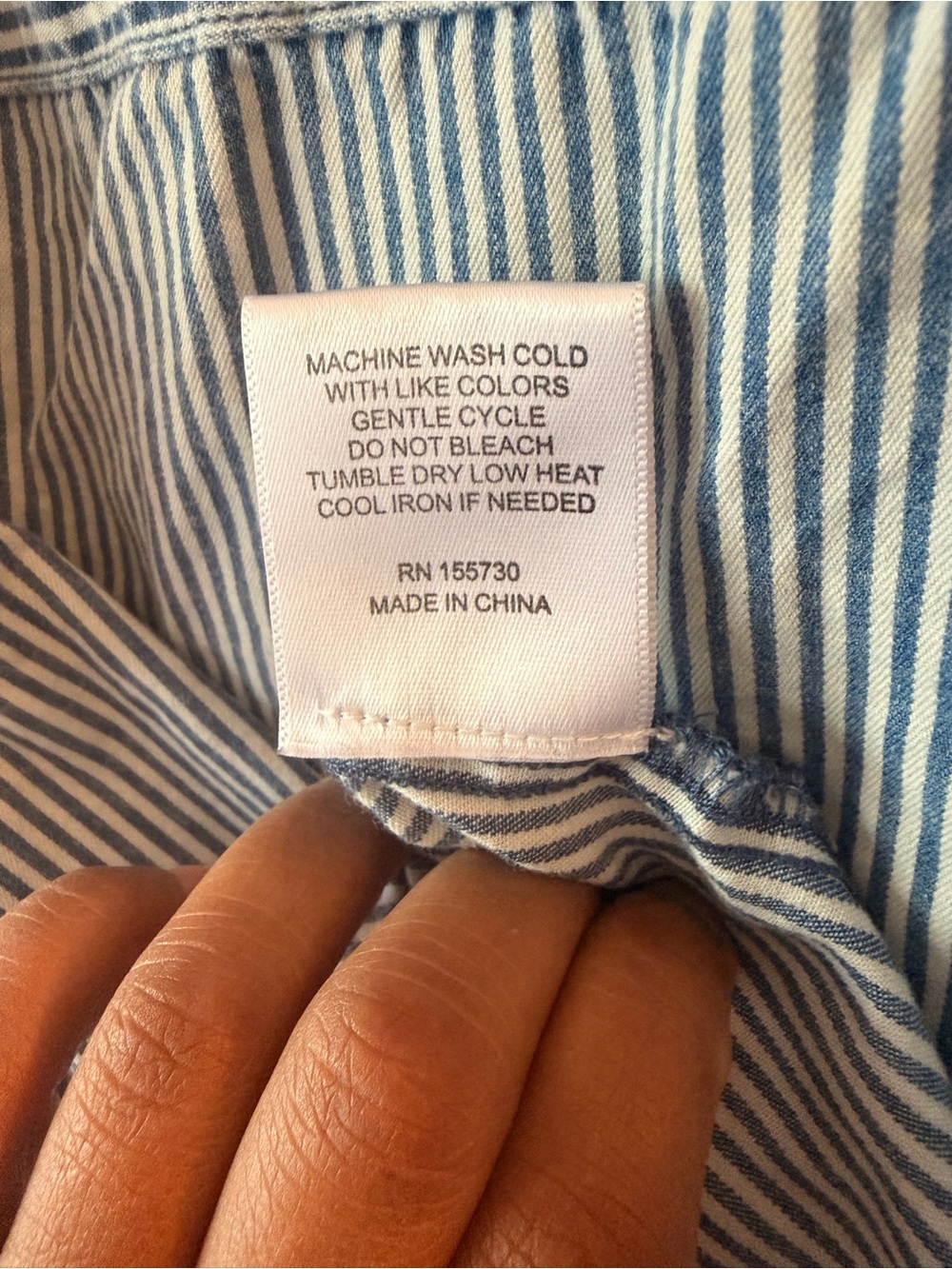 Striped Blue Short-Sleeve 100% Cotton Shirt. Women’s M summer / spring/ fall top - Picture 12 of 12